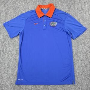 Florida Gators Shirt Mens Large Blue Orange NCAA Football Nike Dri Fit Polo